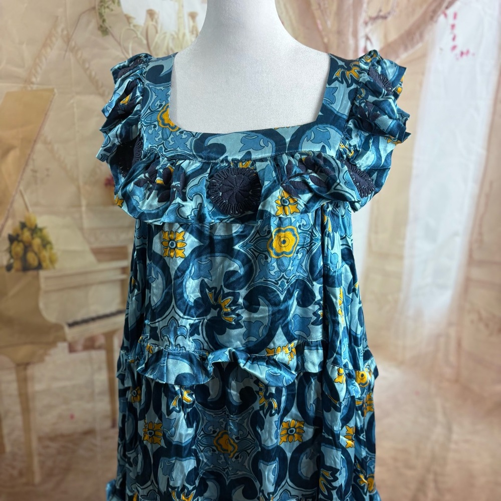NEW Mi Golondrina Araceli Azules Azuelejos SPECIALTY LONG DRESS - Picture 8 of 16